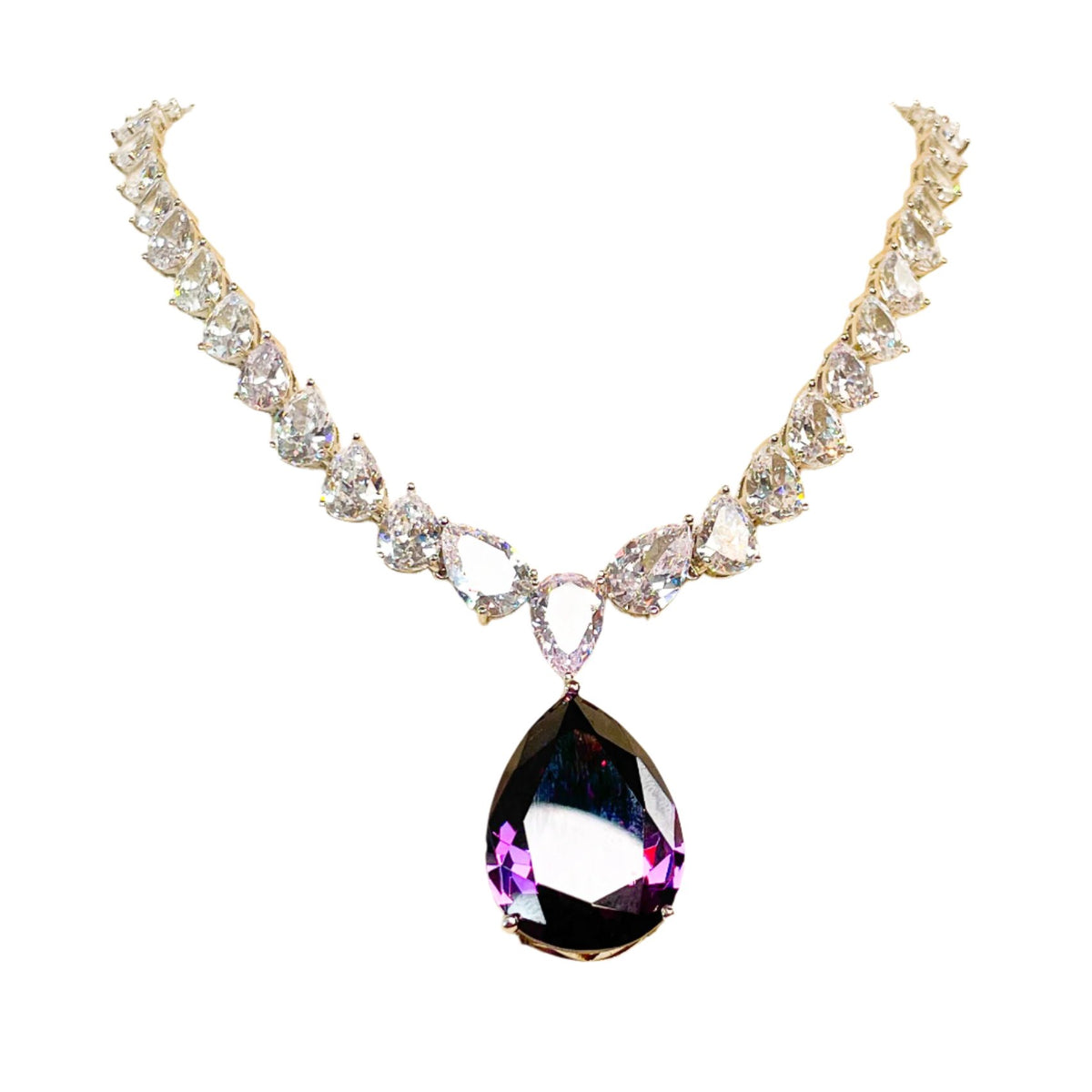 Necklace | Larme de l&#39;Océan Crystal | Amethyst | Mariam Zardozi