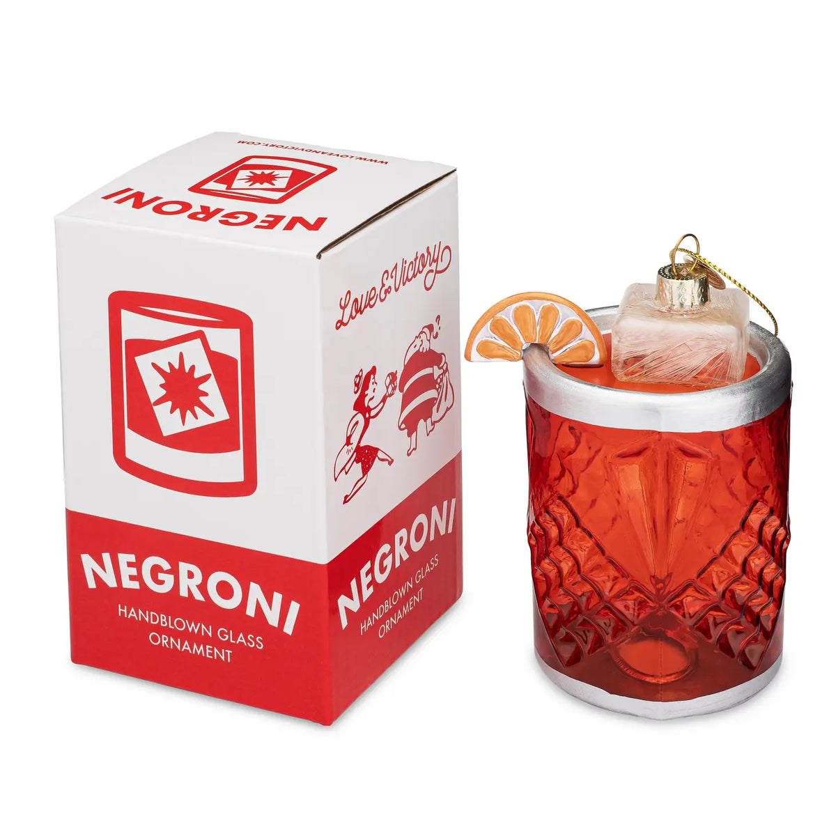 Cocktail Christmas Ornament | Negroni | Love &amp; Victory