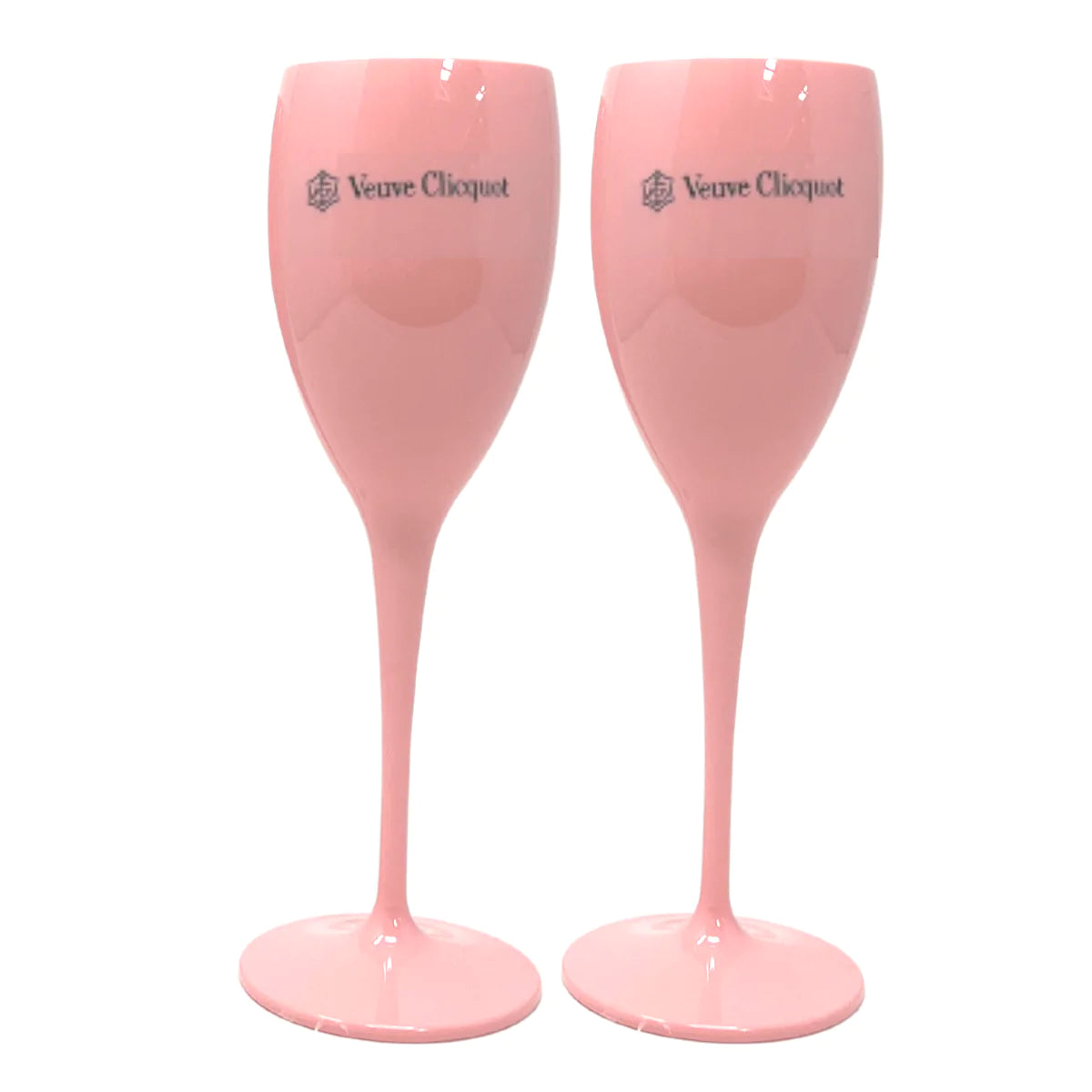 Pink rose colored plastic champagne glass from Tart by Taylor