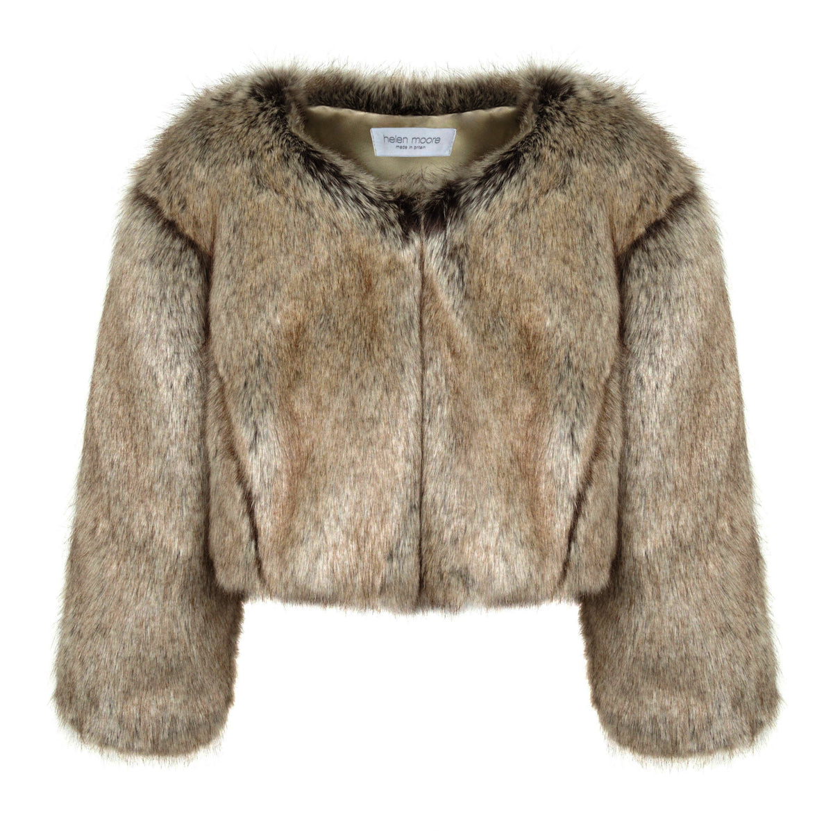 Faux Fur Short Jacket | Truffle | Helen Moore