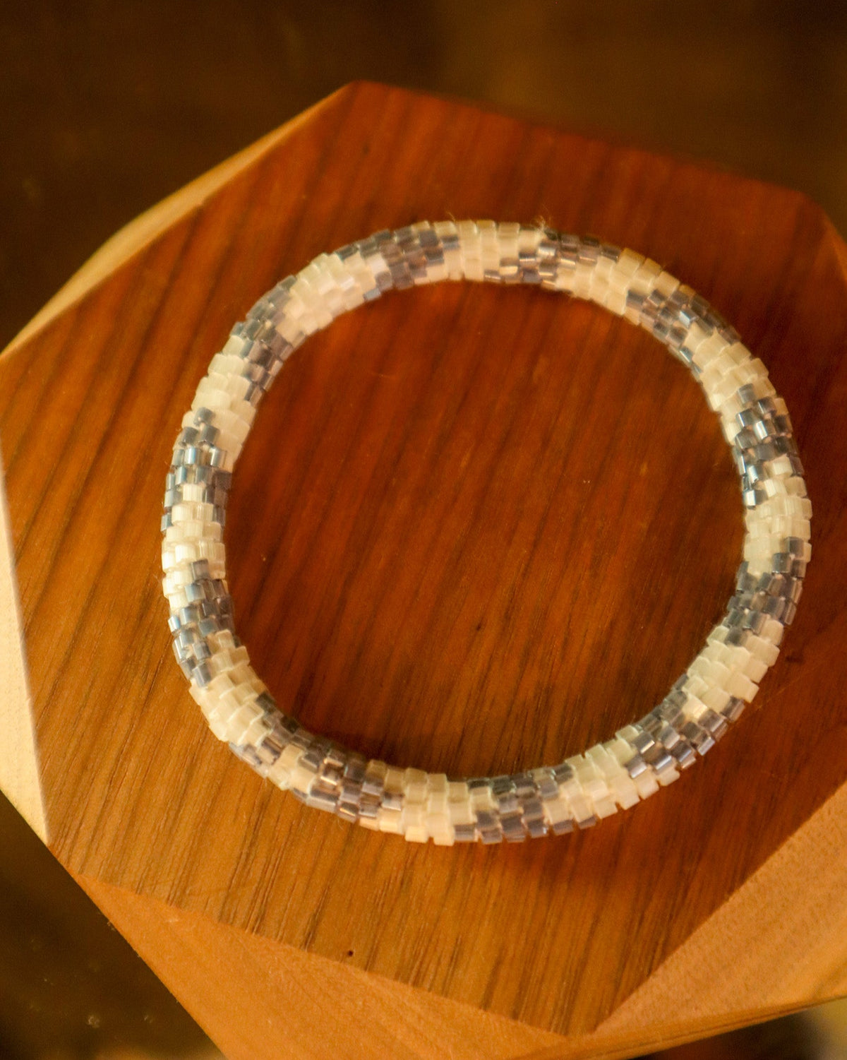 Beaded Blue and White Bracelet | Vintage