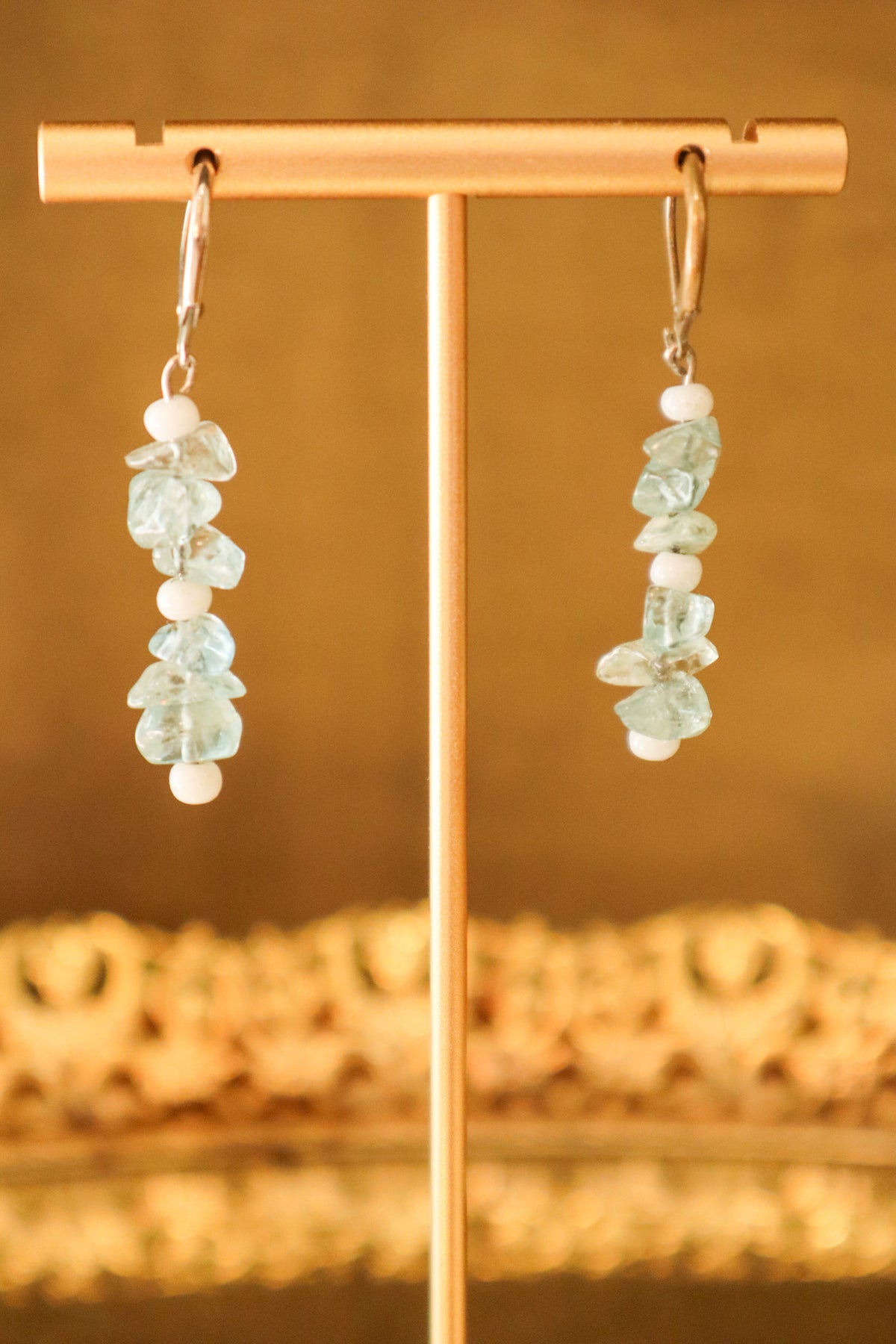 Aqua Quartz Earrings | Vintage