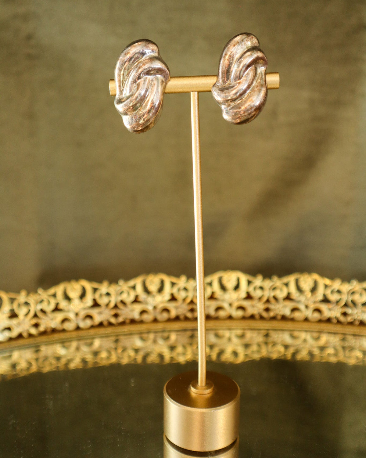 Taxco Mexico Sterling Silver Knotted Bow Clip-on Earrings | Vintage