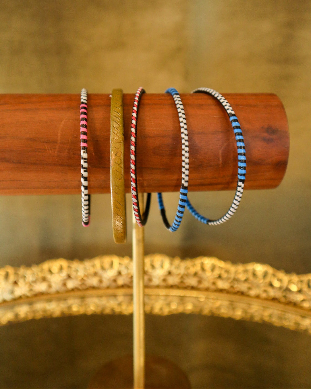 African handmade bracelet Recycled Plastic Set of 5 | Vintage