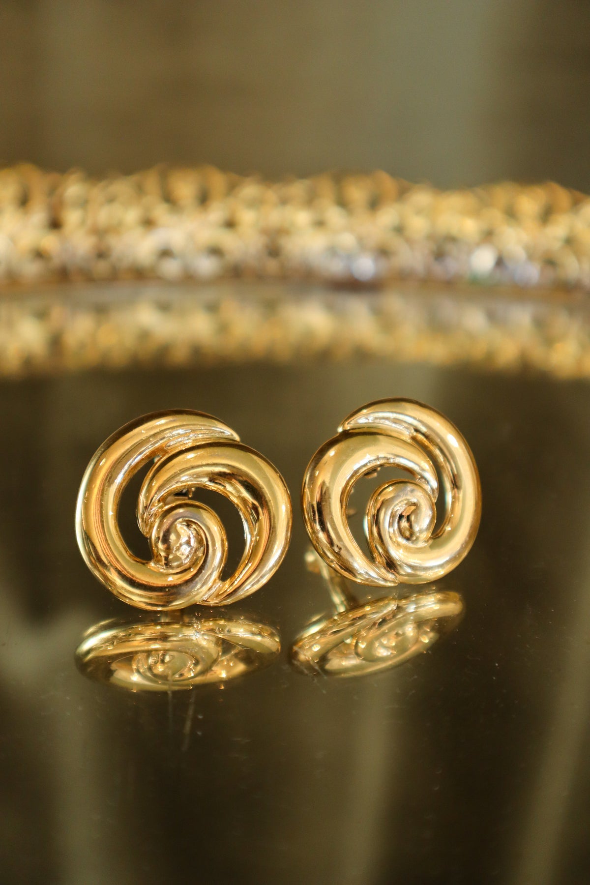 Napier Gold Swirl Earrings | Vintage