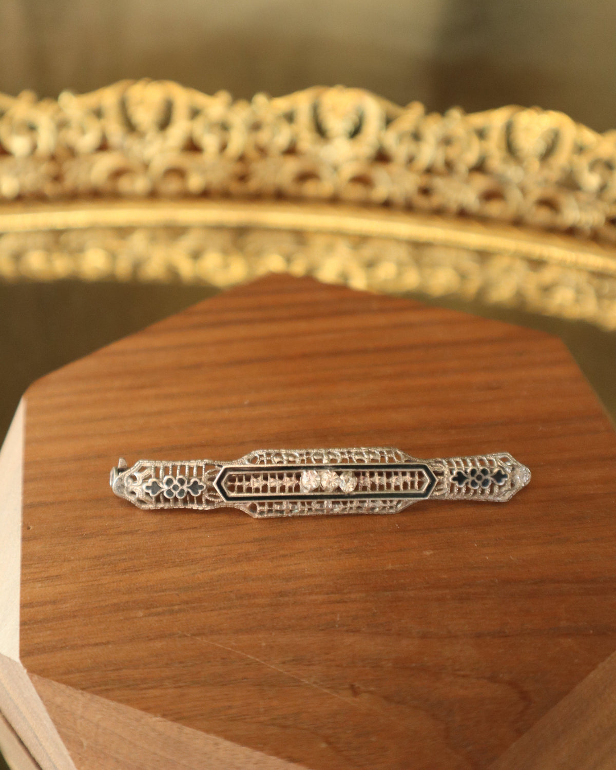 1920s Art Deco Sterling Silver Bar Pin Brooch | Vintage