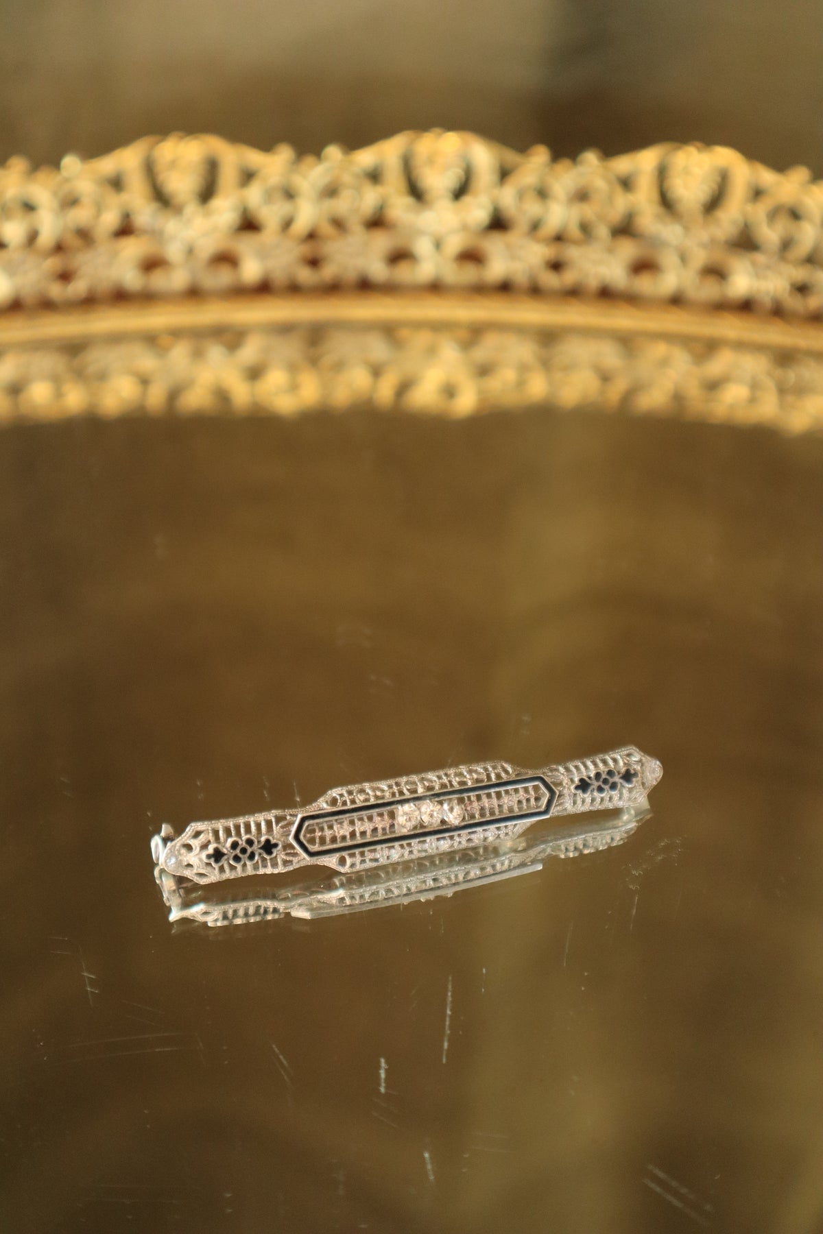 1920s Art Deco Sterling Silver Bar Pin Brooch | Vintage