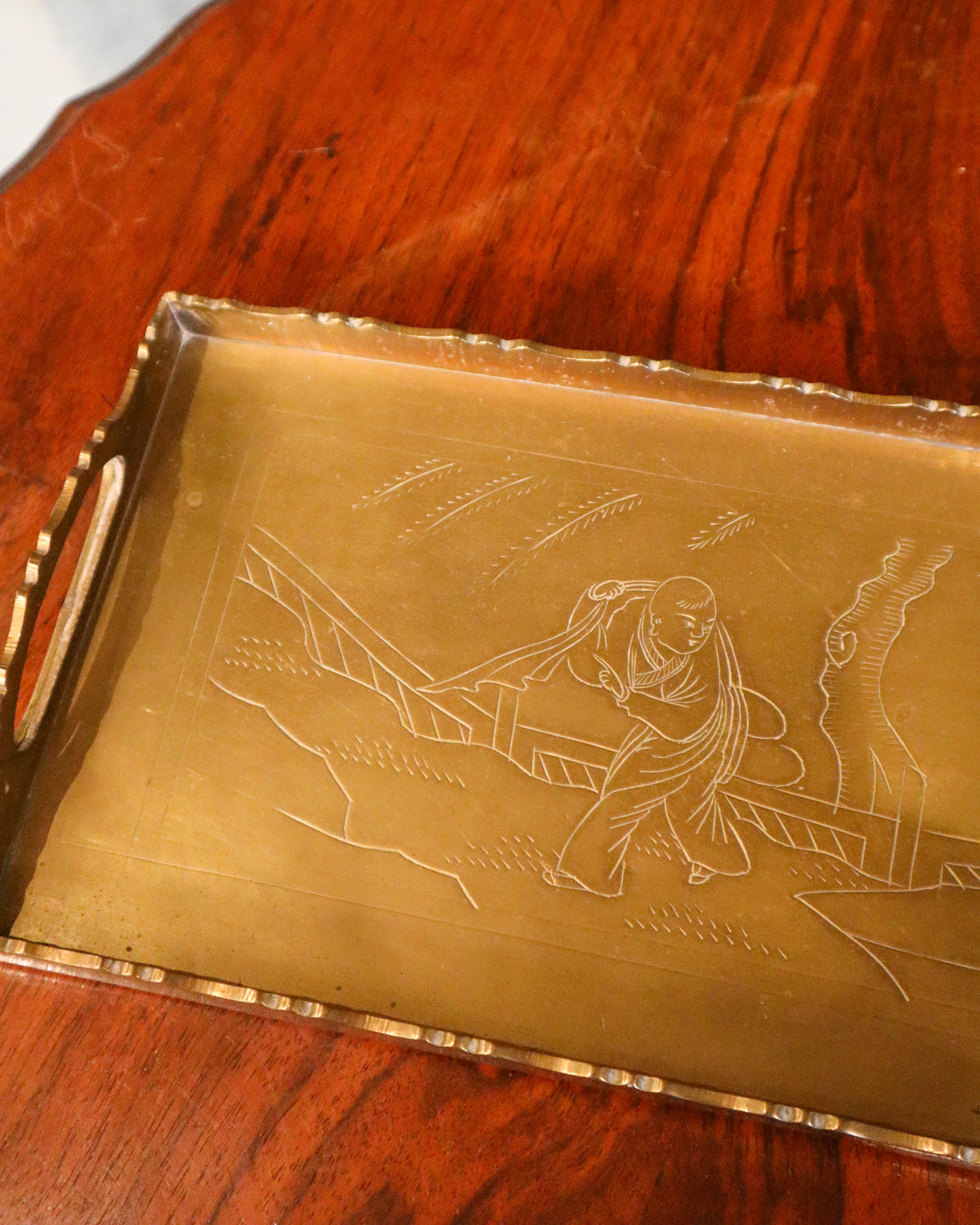 Decorative Brass Serving Tray | Vintage