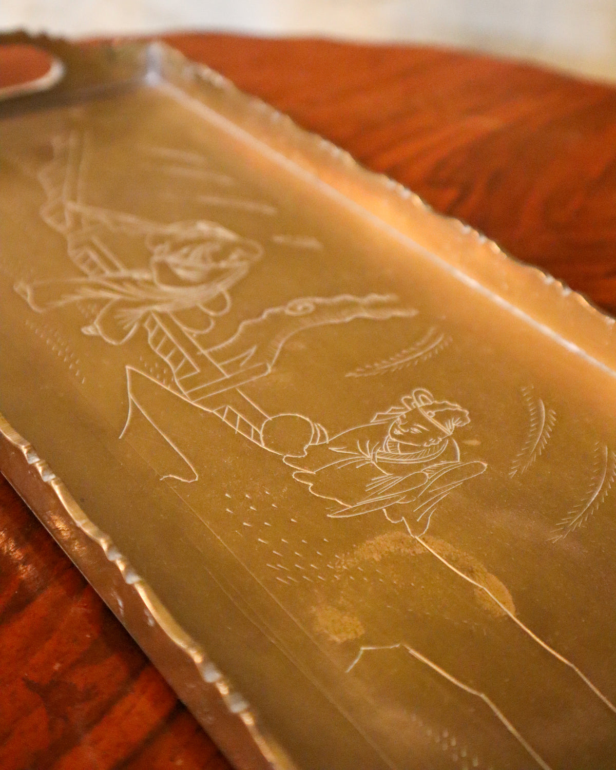 Decorative Brass Serving Tray | Vintage