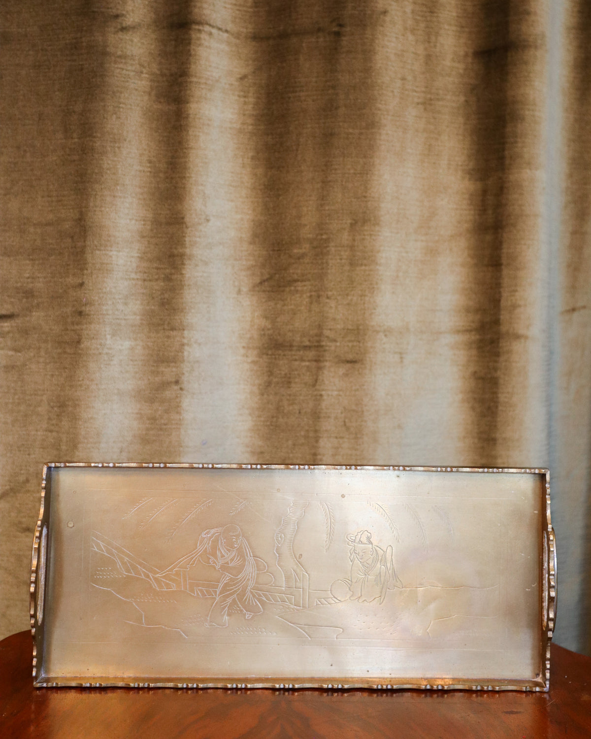 Decorative Brass Serving Tray | Vintage