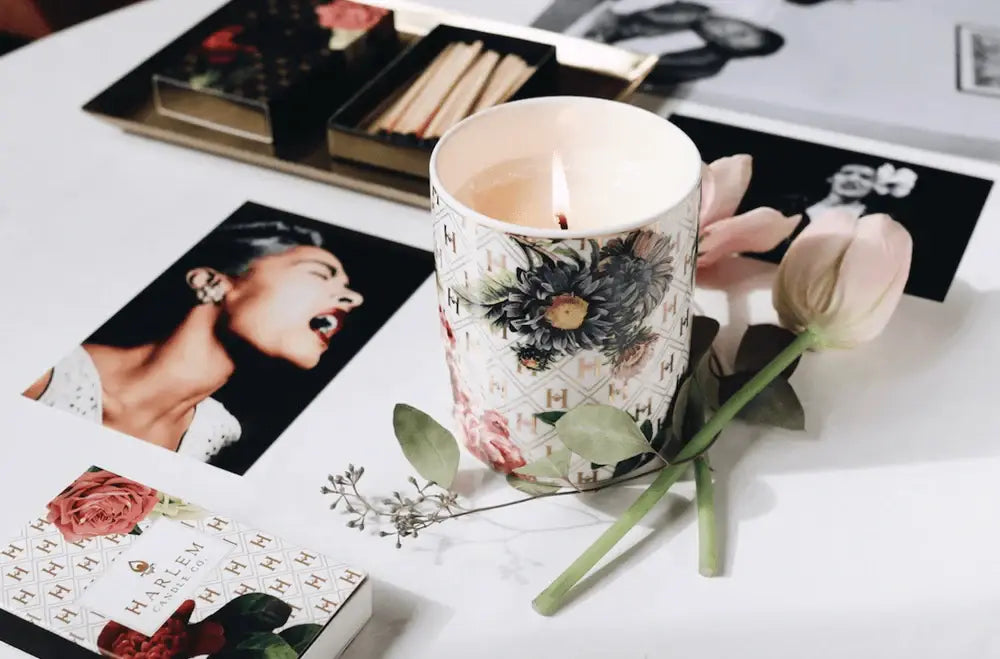 Ceramic Luxury Candle | Lady Day in White Floral  | Harlem Candle Co