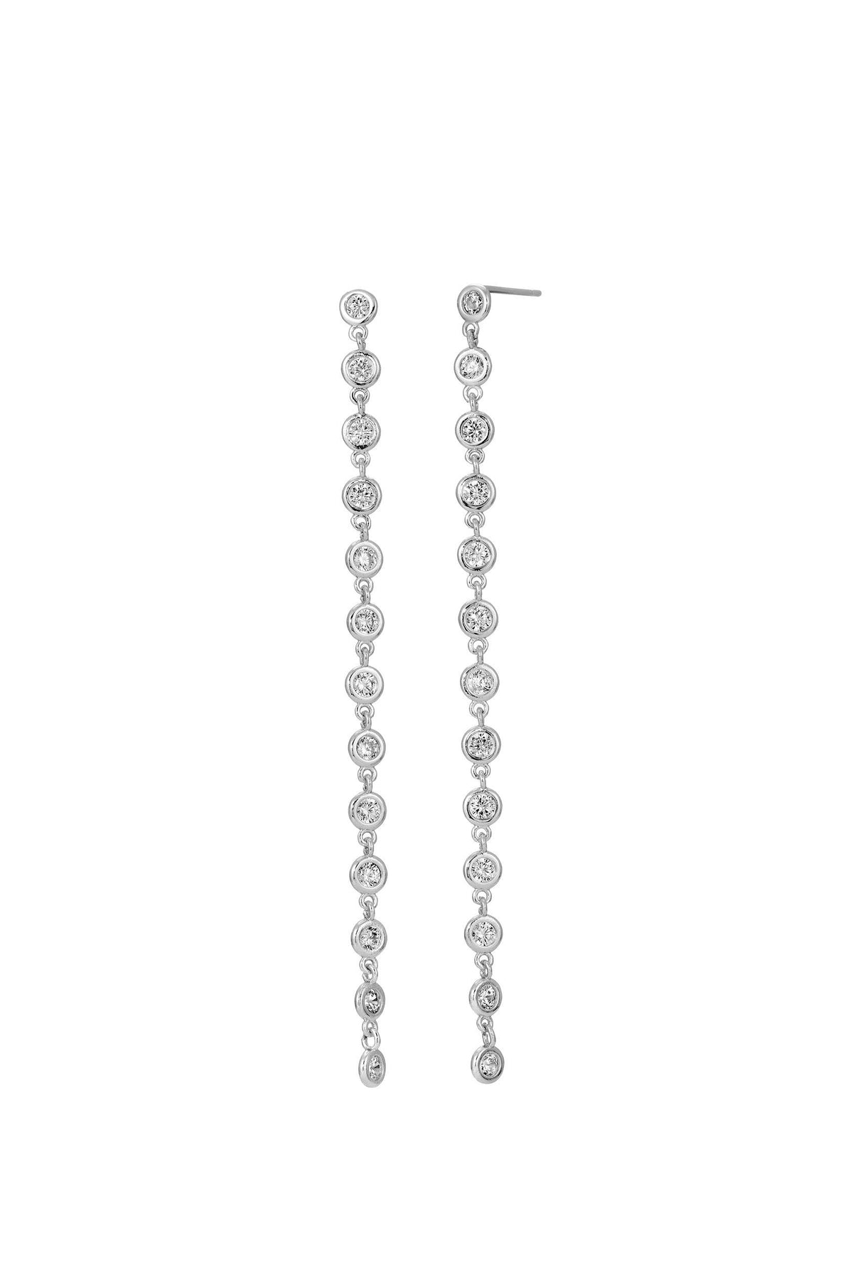 Earrings | Cici Bezel Dusters - Long | Lili Claspe