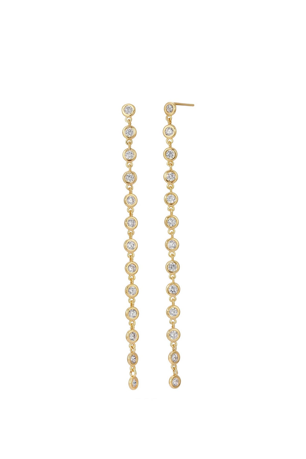 Earrings | Cici Bezel Dusters - Long | Lili Claspe