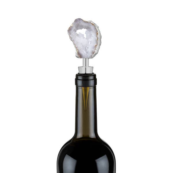 Bottle Stopper | White Geode | Twine