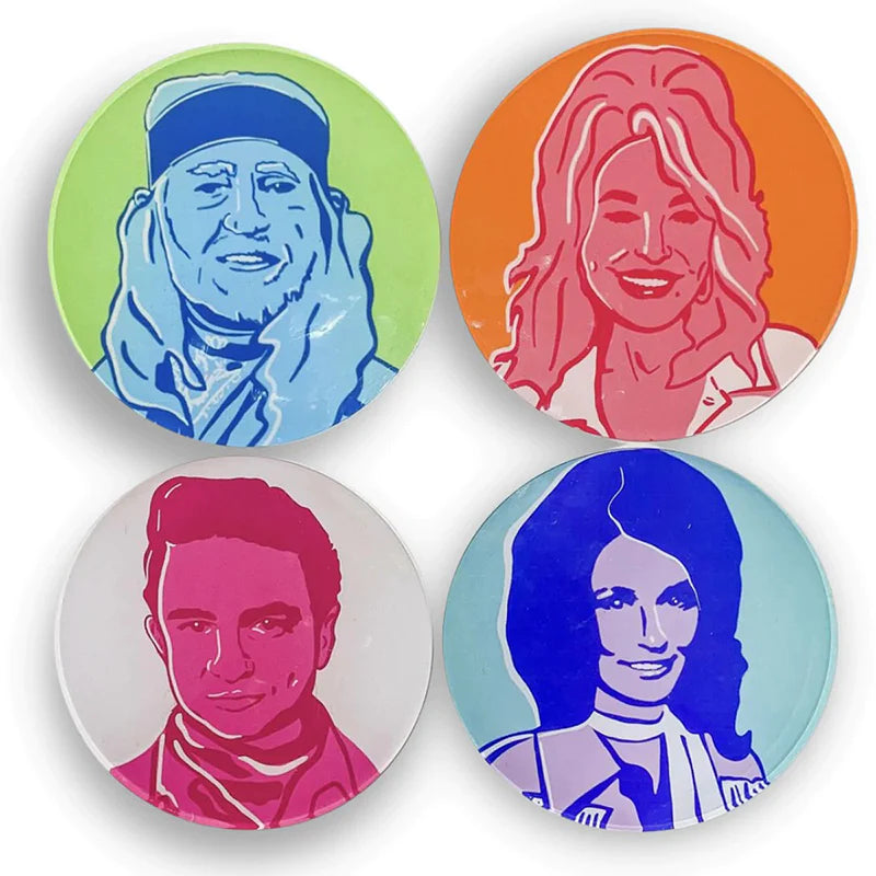 Coasters - Set of 4 | Country Legends   | Tart by Taylor