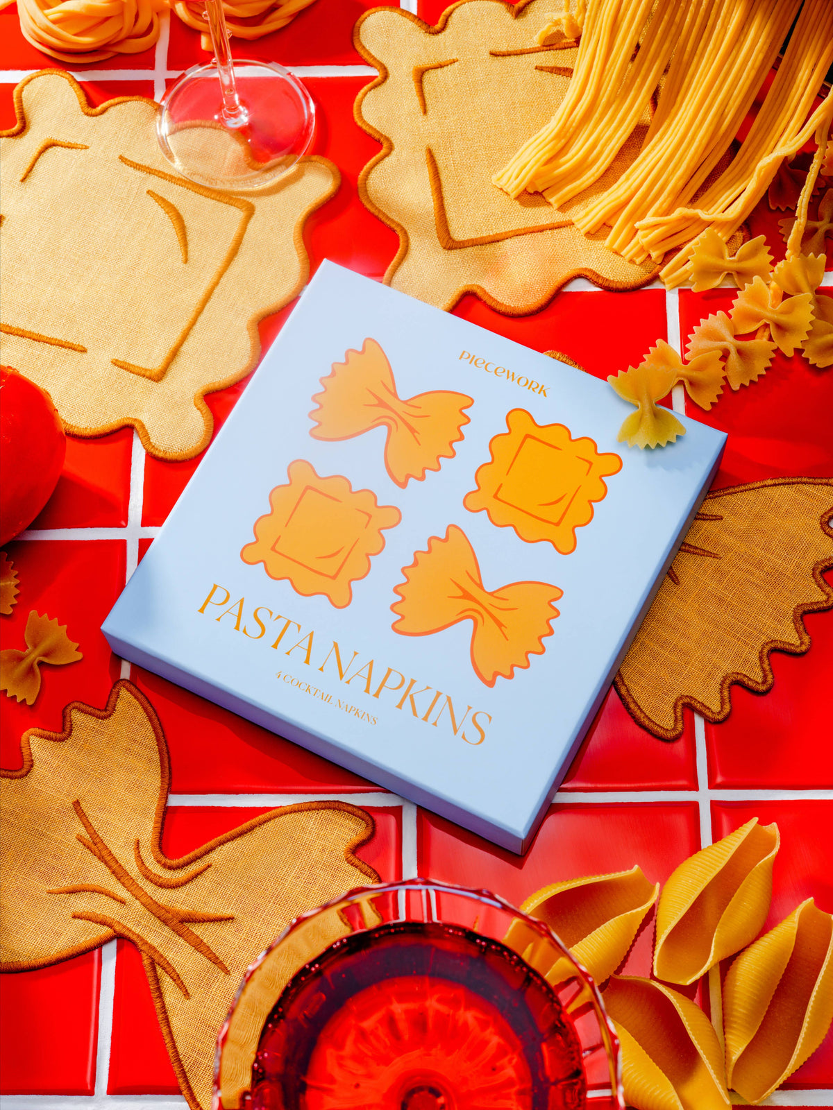 Pasta Cocktail Napkins - Set Of 4 | Piecework Puzzles
