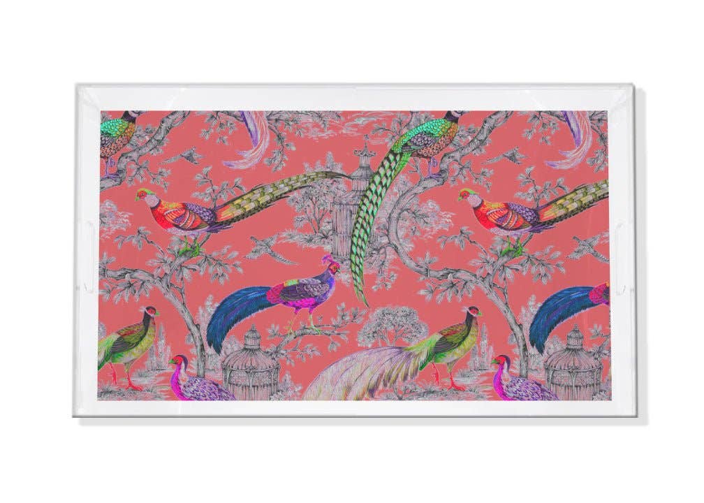 Acrylic Medium Rectangle Tray | Pheasant Sauvage Loire | Nicolette Mayer Collection