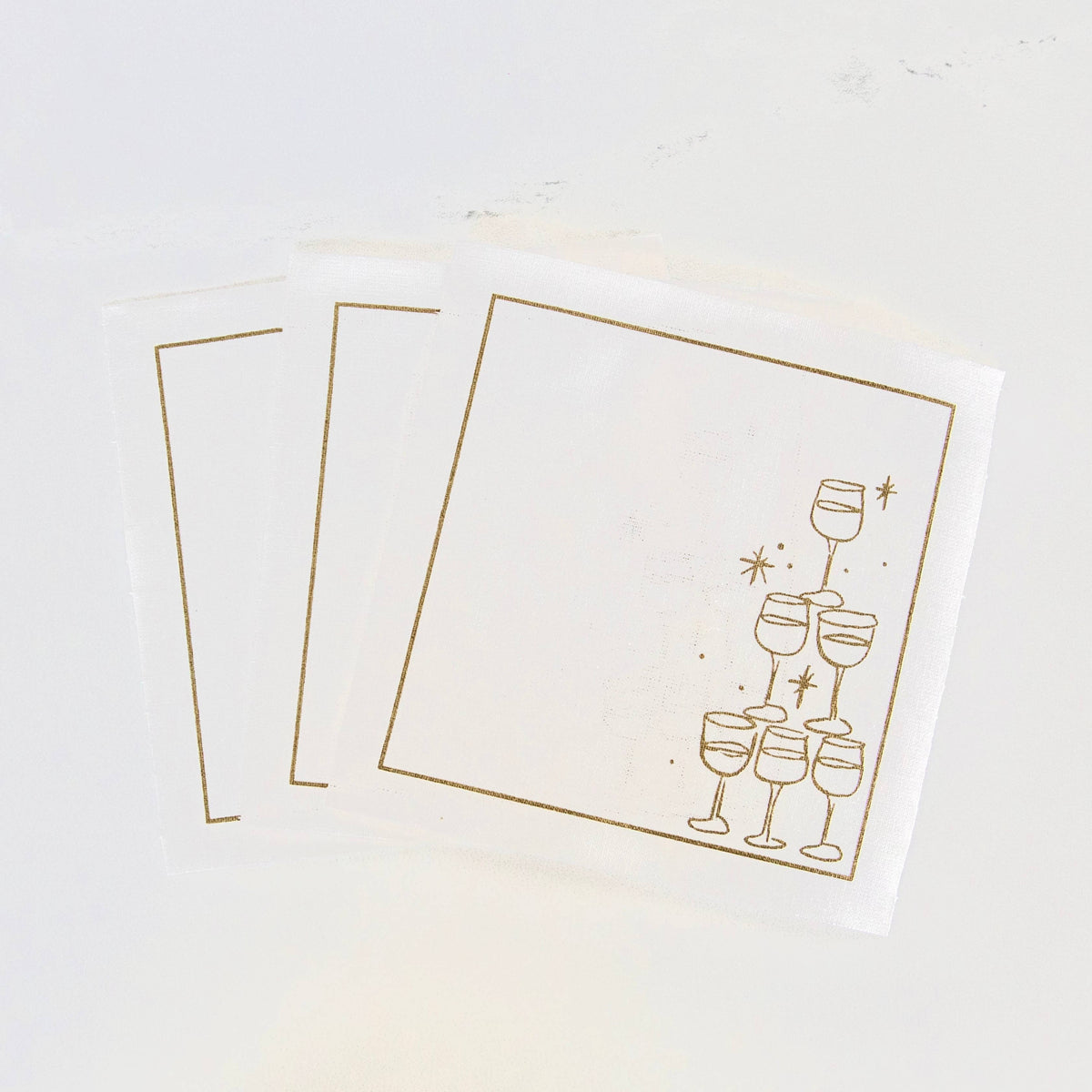 Cocktail Napkins | Golden Bubbles (White) | Toasting With Tara