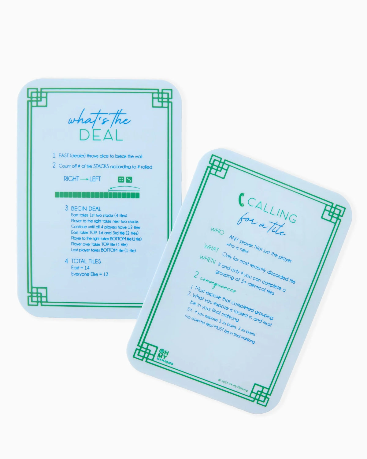 Mahjong Tile Shufflers | Light Blue | Oh My Mahjong