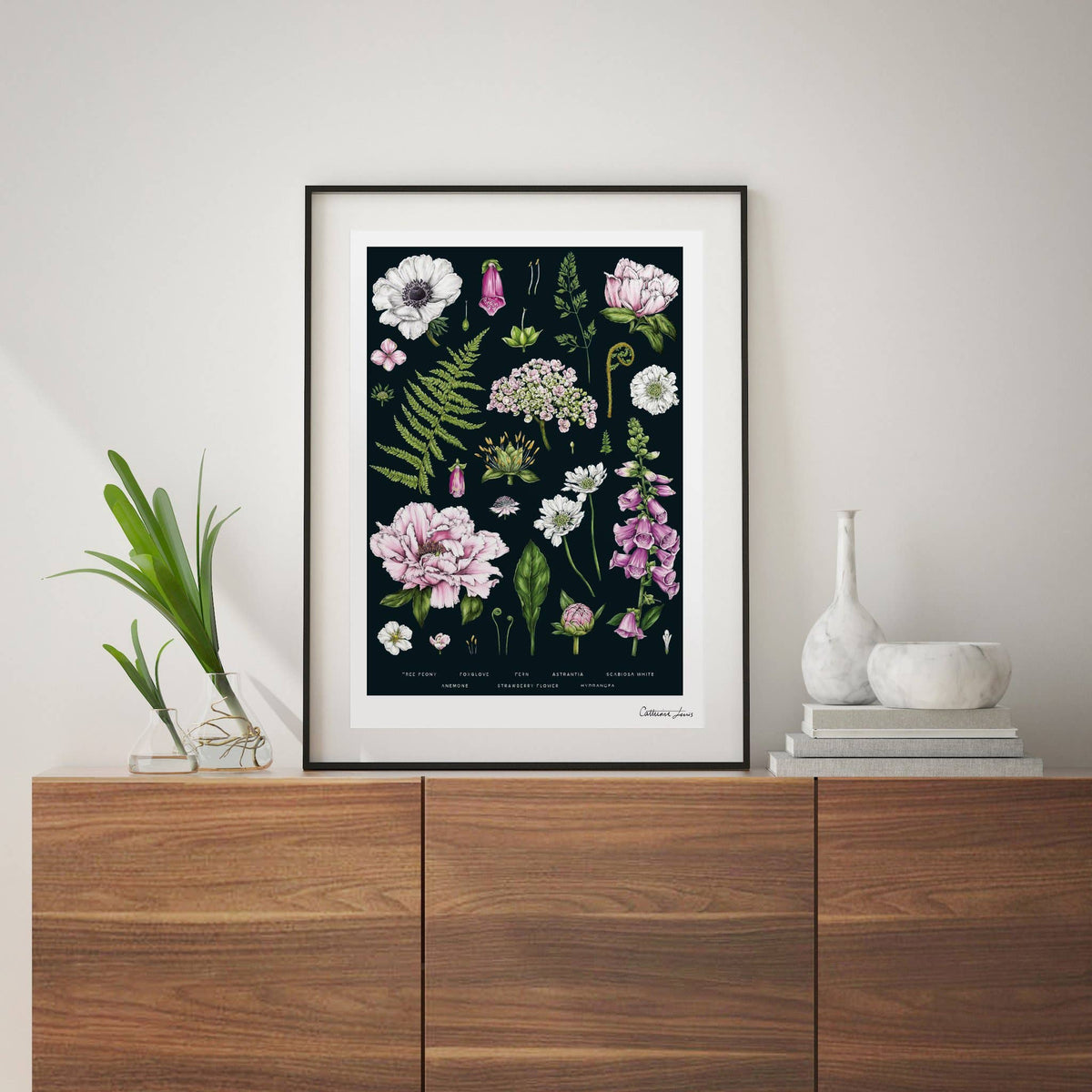 Art Print | Summer Garden/Black | Catherine Lewis Design