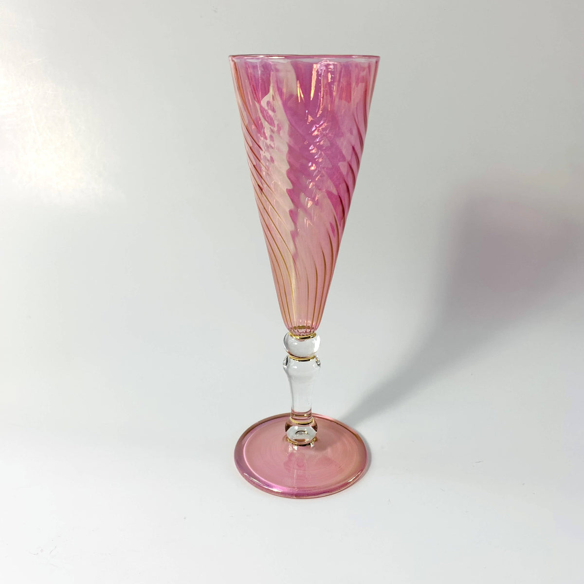 Blown Glass Long Stem Champagne Flute | Iridescent | Dandarah