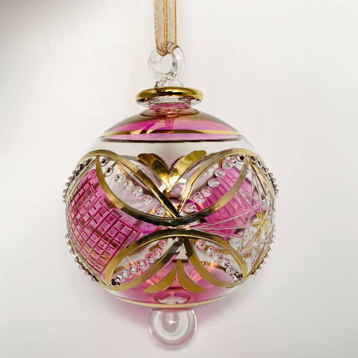 Blown Glass Ornament | Pink Carousel | Dandarah