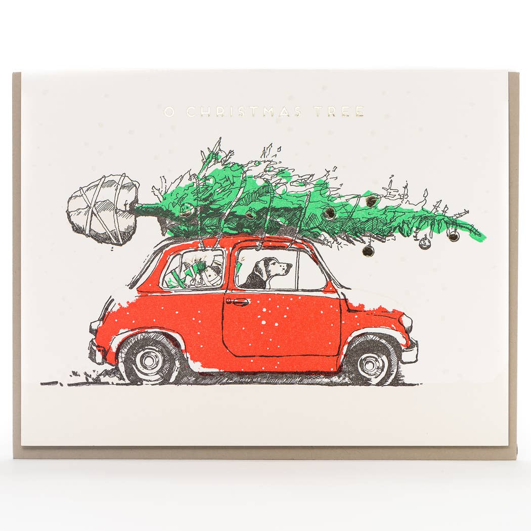 O Christmas Tree Dog Card | Porchlight Press Letterpress