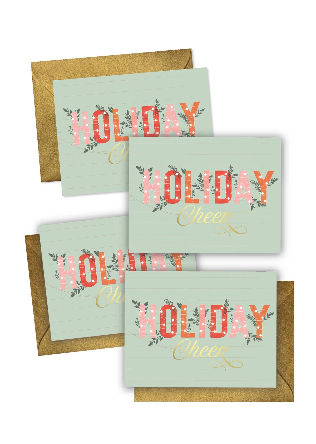 Holiday Card Set of 8 | Holiday Cheer | Ginger P. Designs
