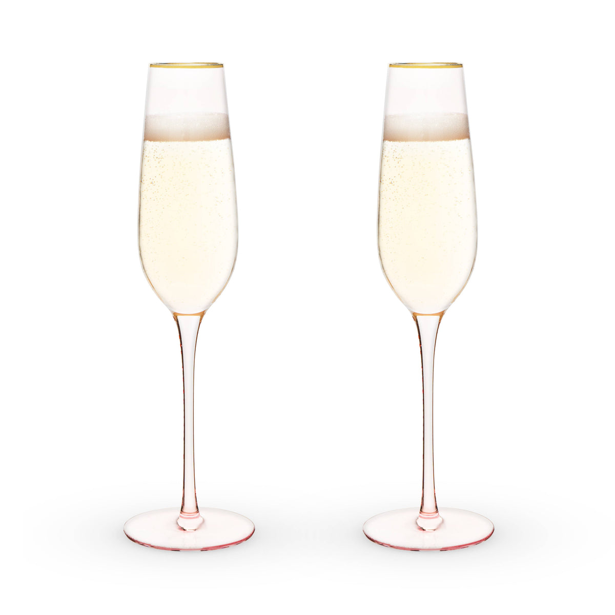 Garden Party: Rose Crystal Champagne Flute Set | Twine