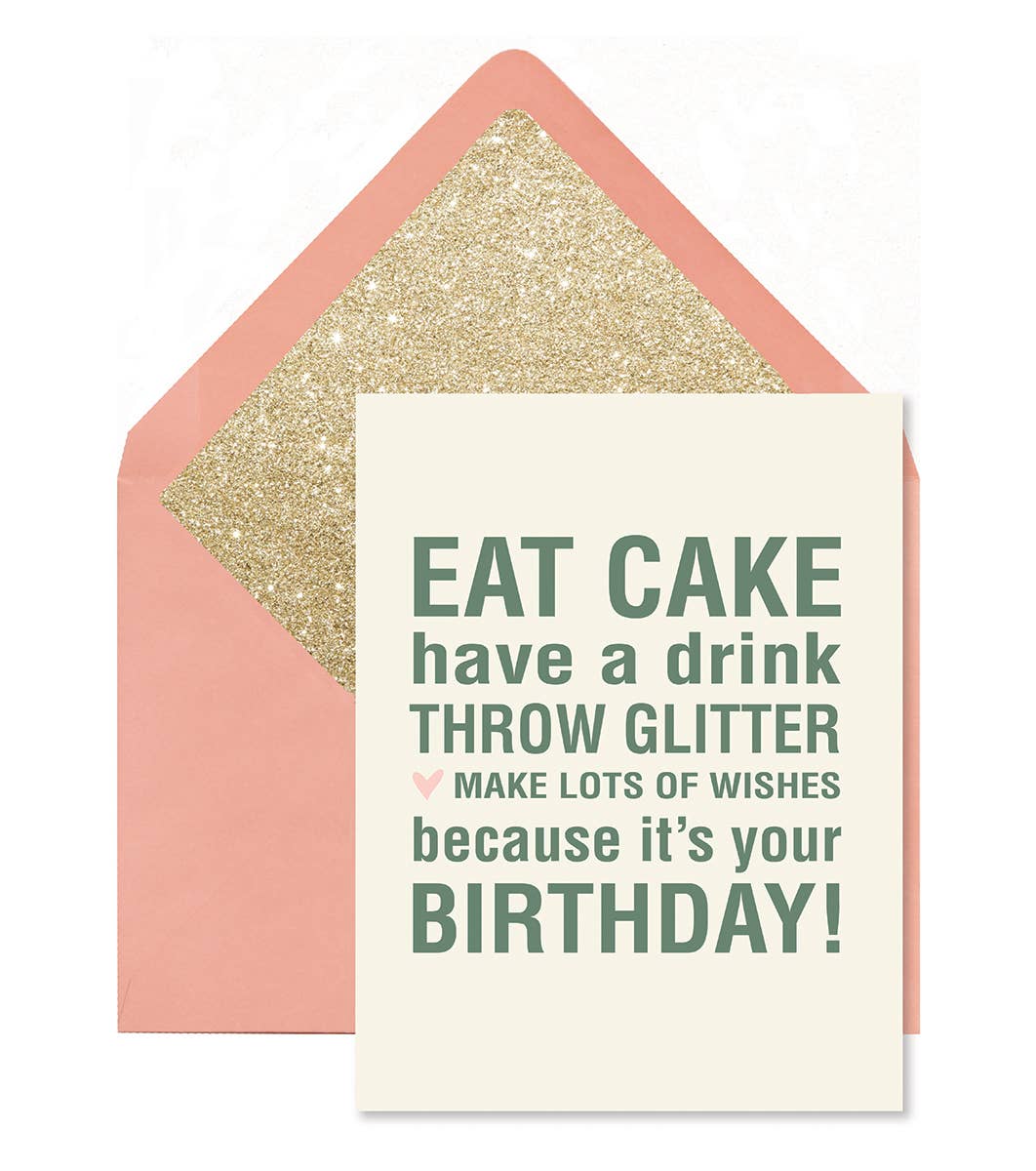 Birthday Card | Eat Cake Throw Glitter | Ginger P. Designs