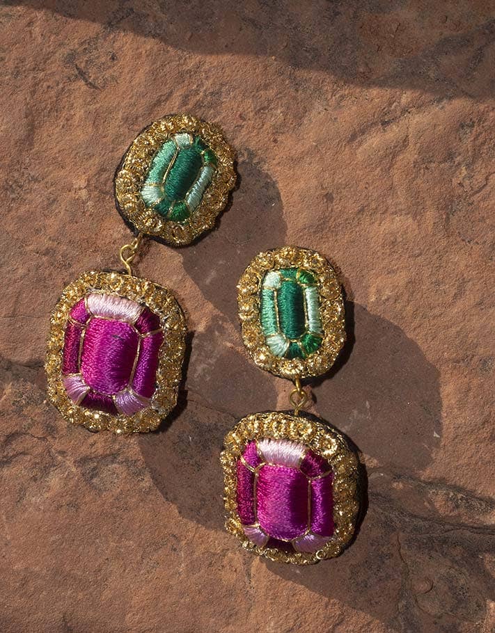 Earrings | Youkoukoun Rubies &amp; Emeralds | Céleste Mogador