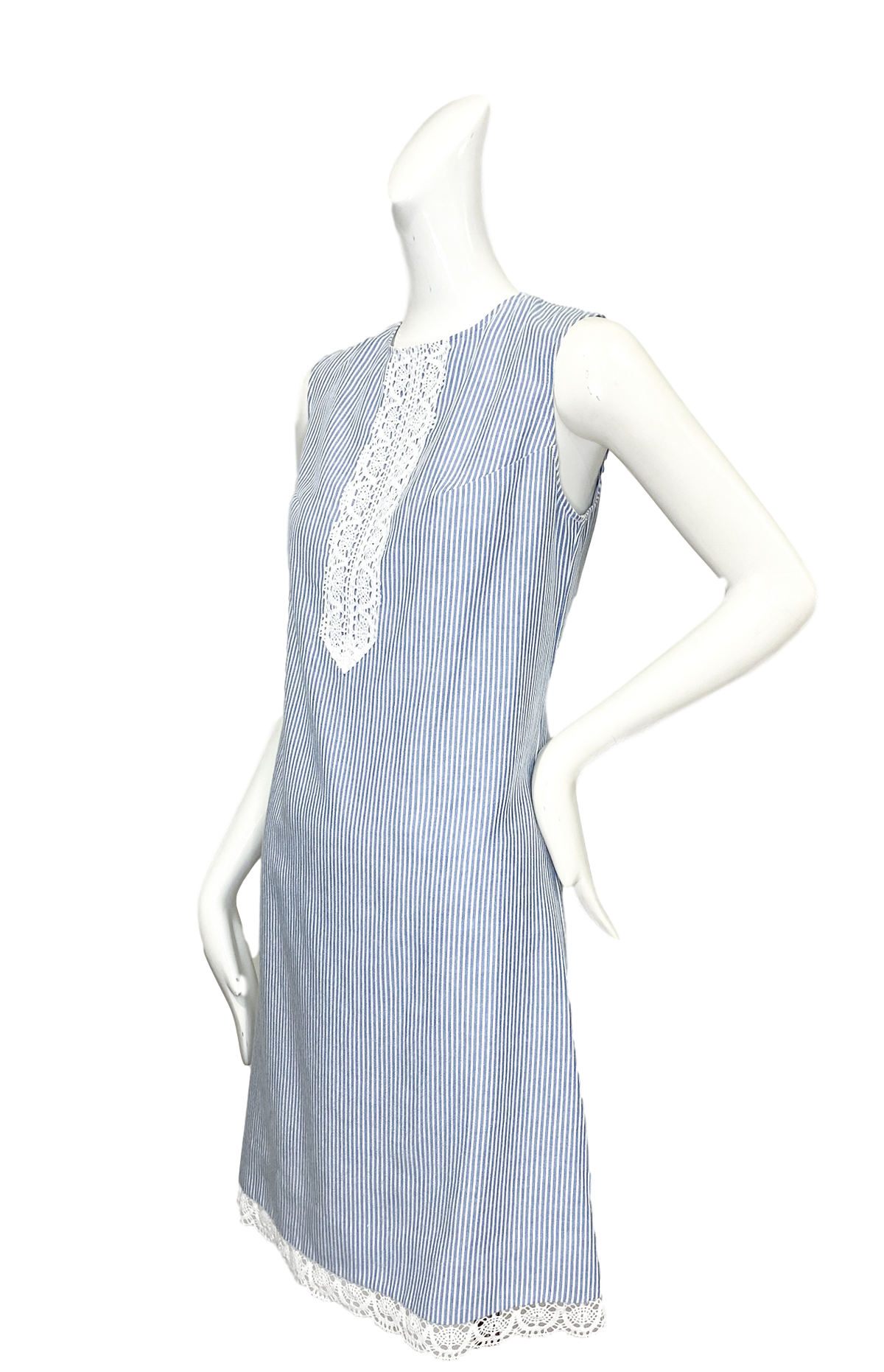 Louise Dress | Striped Cotton &amp; Lace David Peck