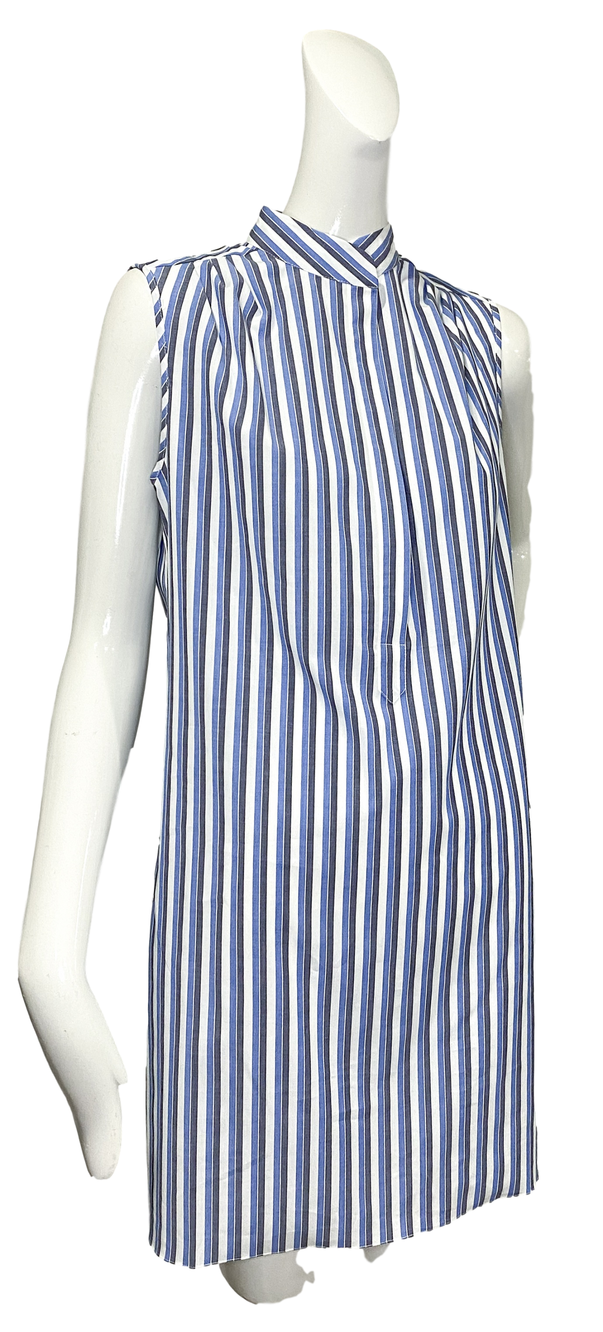 Oslo Dress | Gray &amp; Blue Stripe