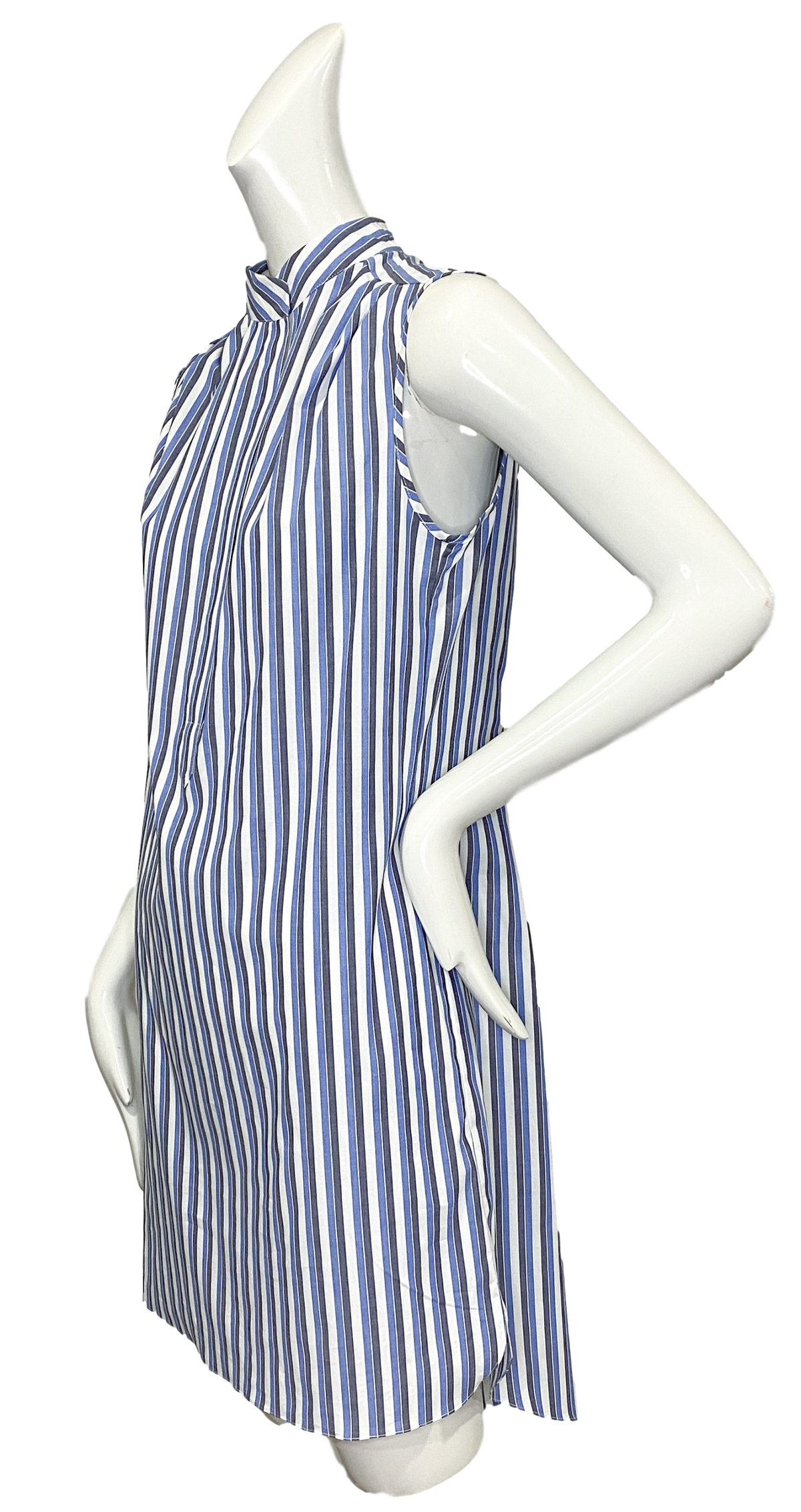 Oslo Dress | Gray &amp; Blue Stripe