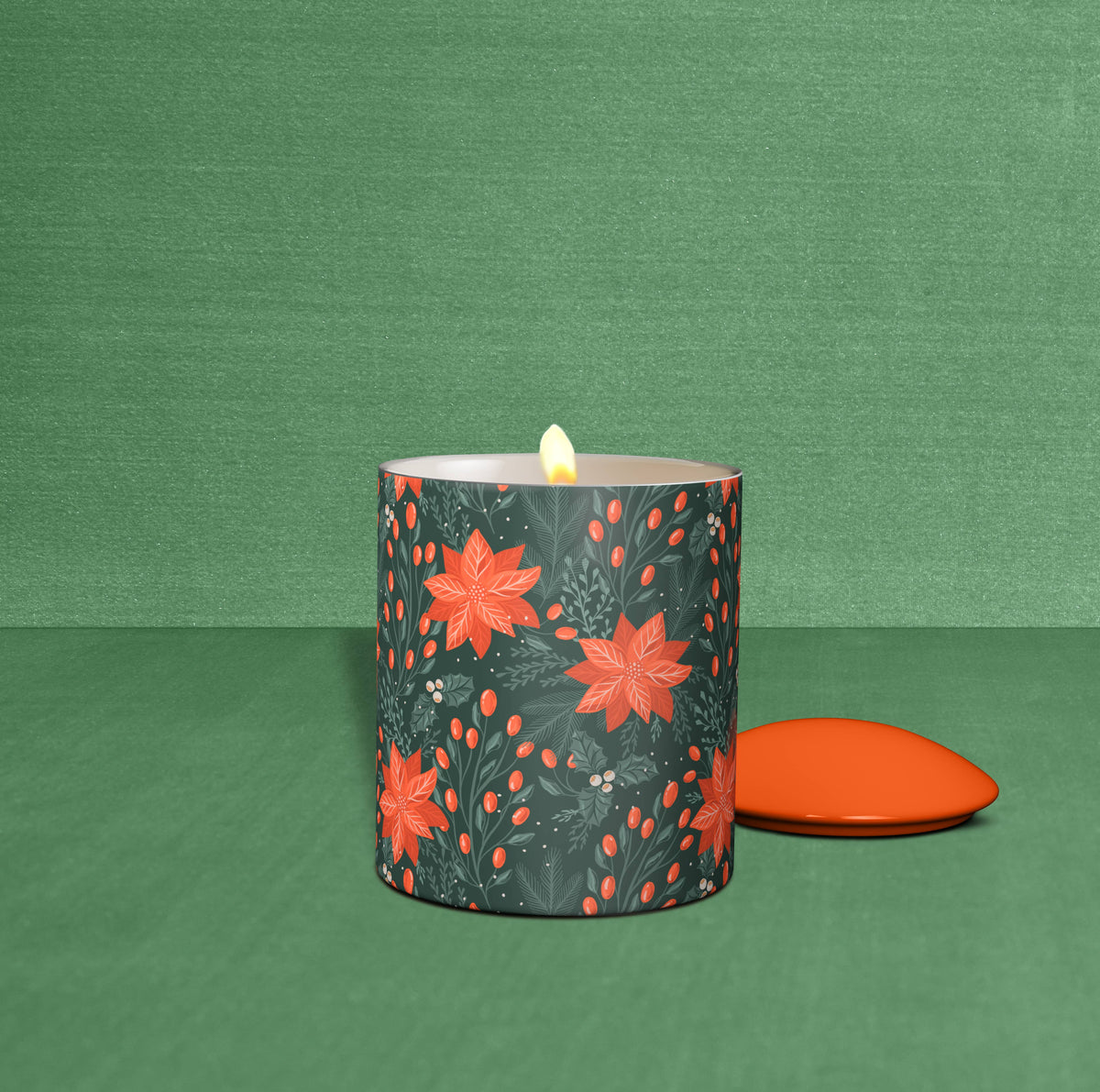 Medium Ceramic Jar Candle | Poinsettia | L&#39;or de Seraphine