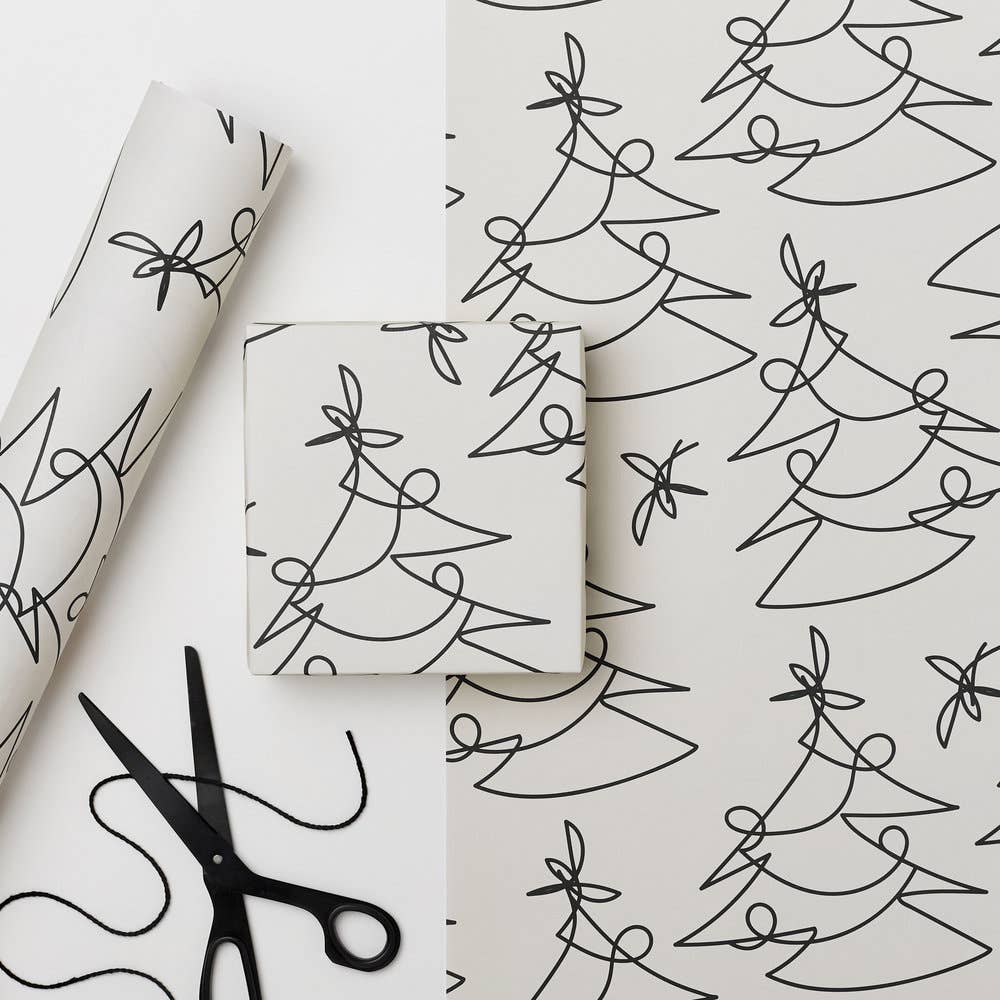 Gift Wrap | Christmas Tree Lines | Kinshipped