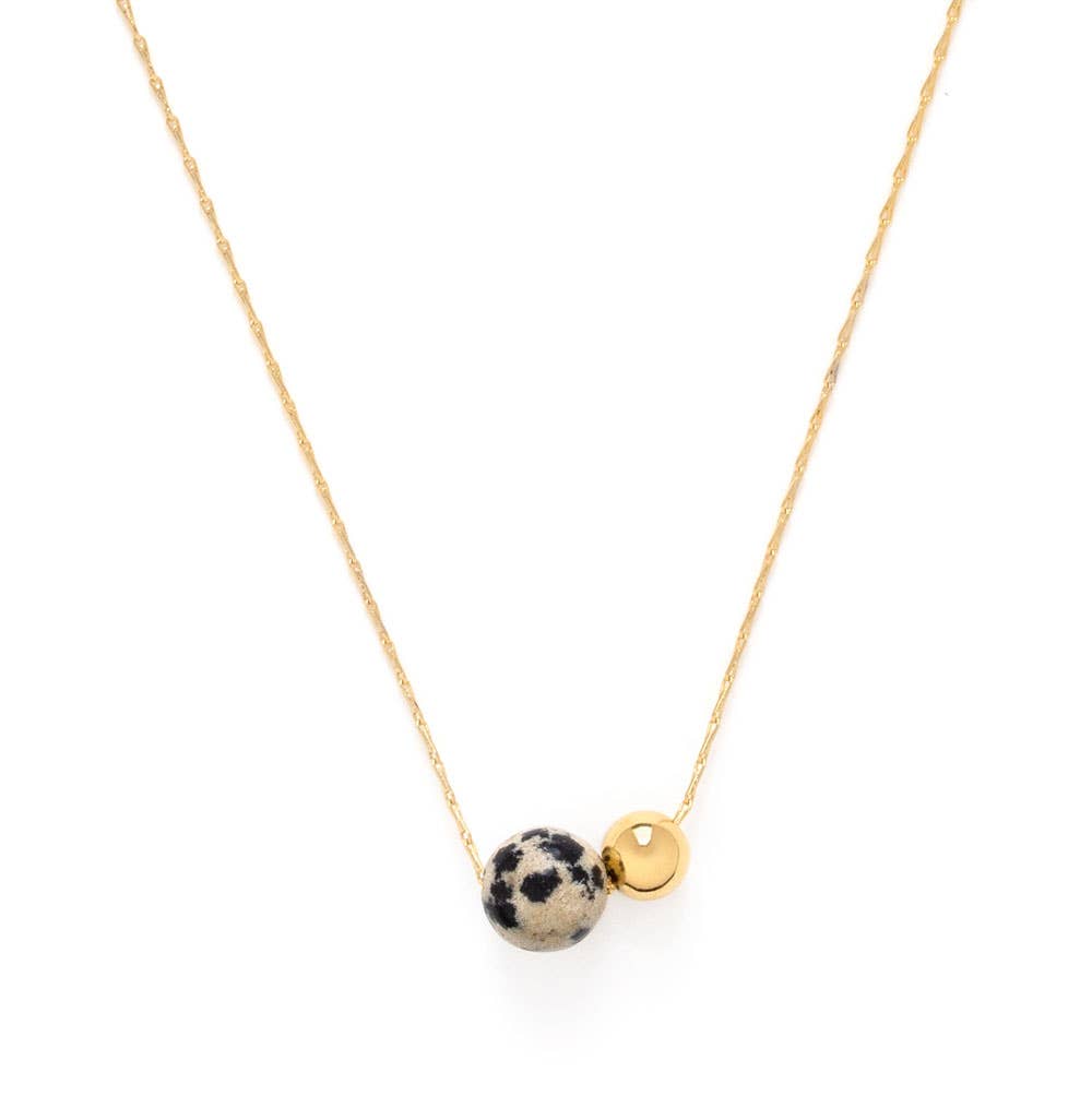 Necklace | Gemstone Orbit - Dalmation Jasper | Amano Studio