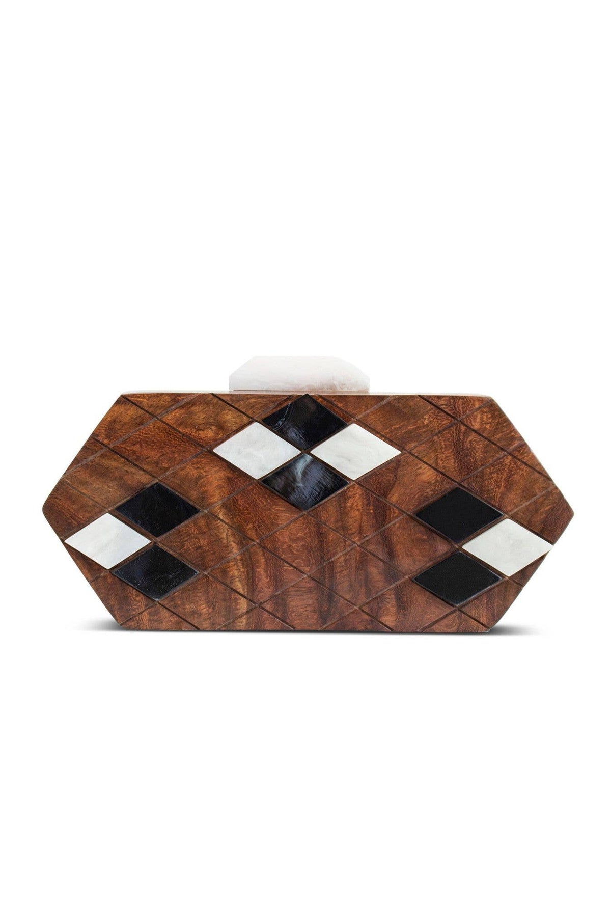 Modern Hexagon Wood Clutch | Equal Hands