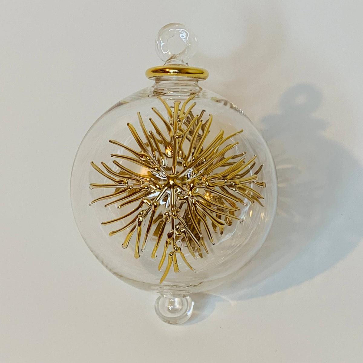 Blown Glass Ornament | Frozen Gold | Dandarah