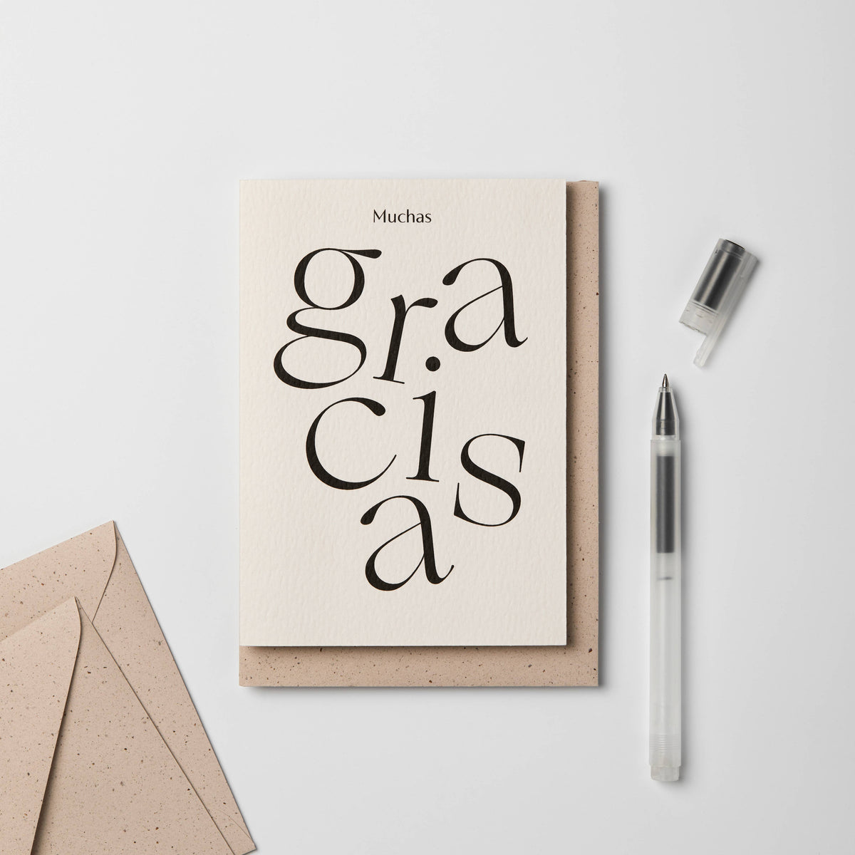 Greeting Card | Serif Type/Muchas Gracias | Kinshipped