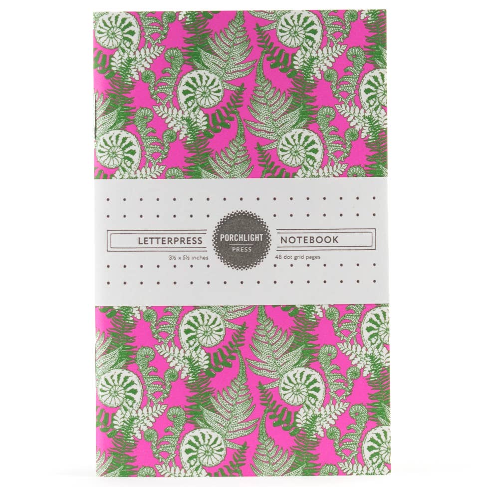 Porchlight Press Letterpress - Forest Foraging Series: Fiddlehead Fern Pocket Notebook
