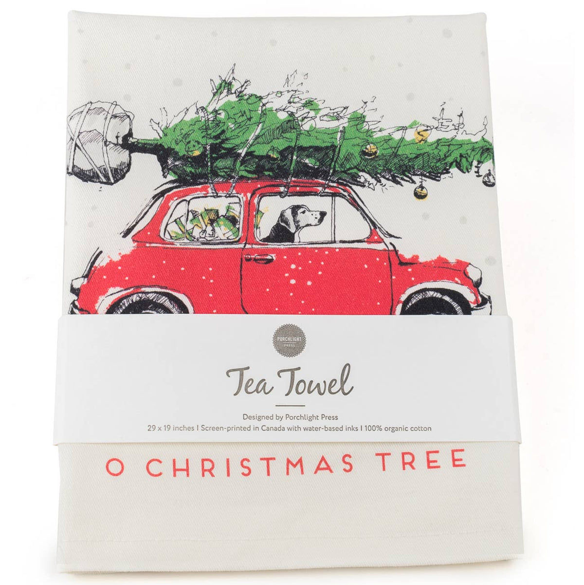 Tea Towel Holiday O Christmas Tree | Porchlight Press Letterpress