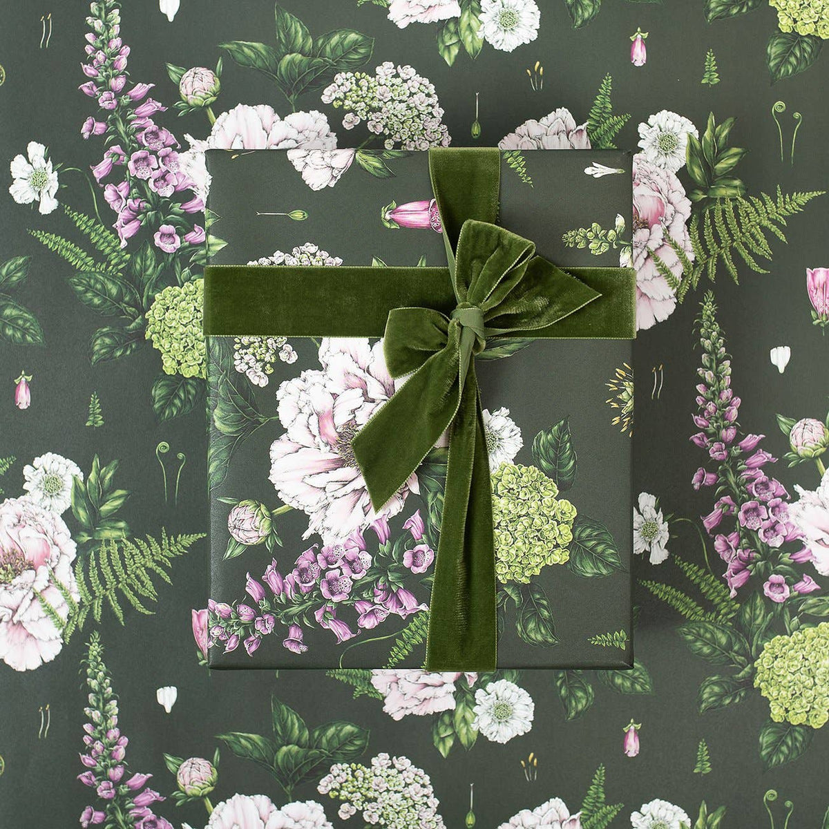 Gift Wrap | Summer Garden/Dark Green | Catherine Lewis Design