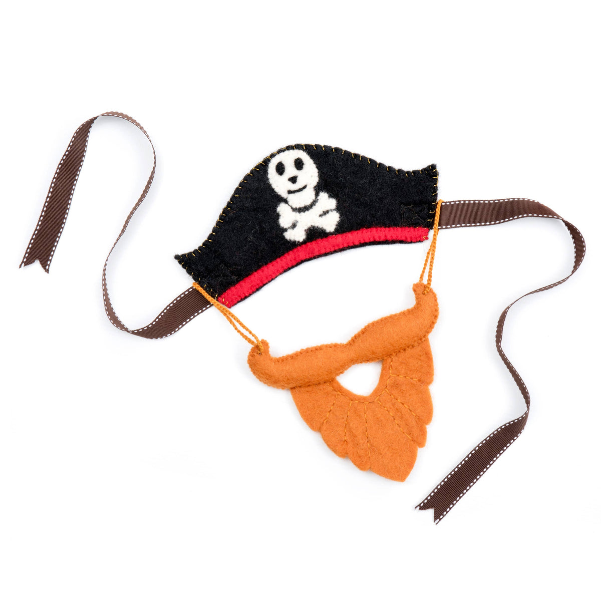 Children&#39;s Dressing Up Set | Pirate Hat and Bushy Beard | Sew Heart Felt