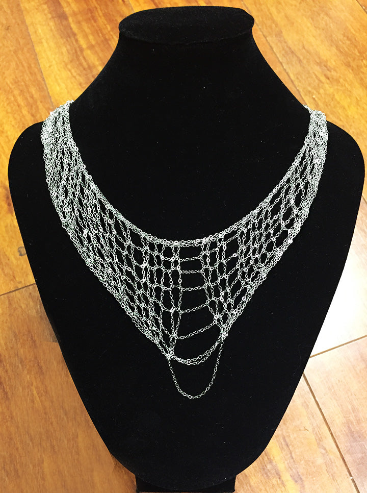 Necklace | 7 Tier Chain Mesh Fine Jewelry  | Natalia Fedner