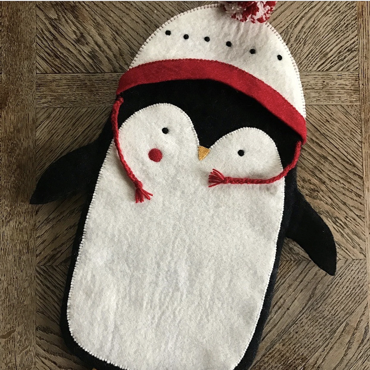 Red Pete the Penguin Felt Stocking | Sew Heart Felt