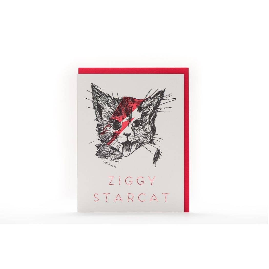 Ziggy Star Cat Card | Porchlight Press Letterpress