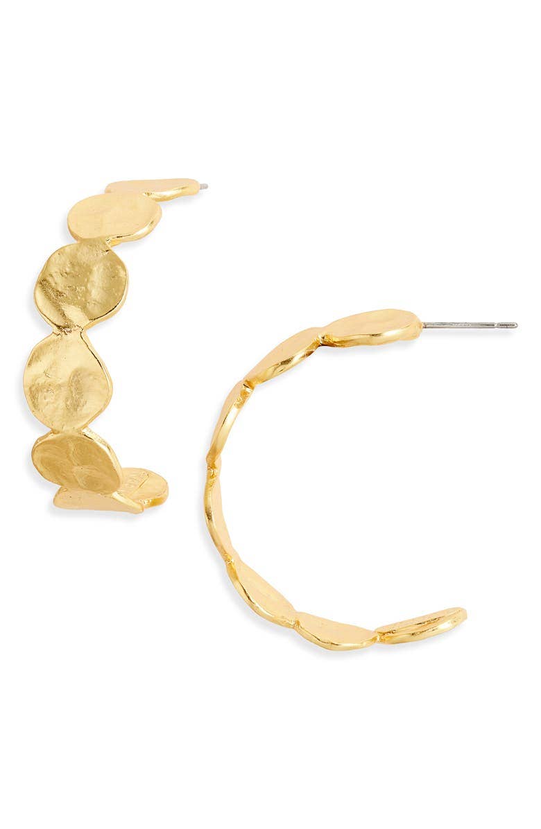 Earring | Mini Flat Disc Hoops - Gold | Karine Sultan
