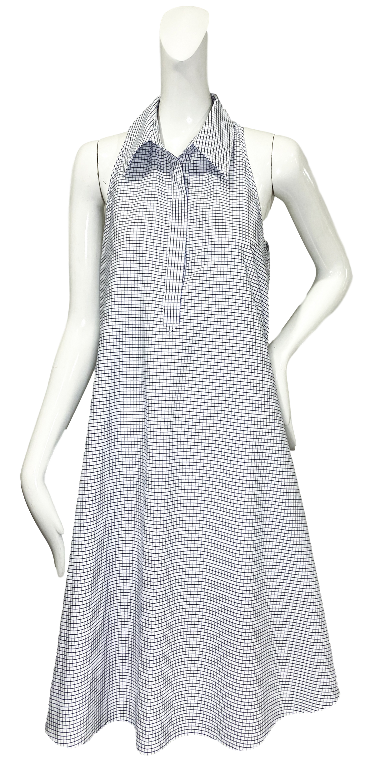 Perrine Dress | Blue &amp; White Mini Windowpane