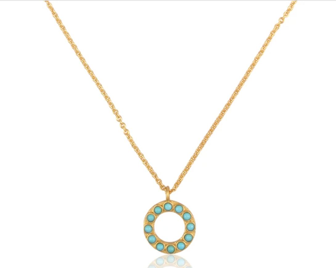 Turquoise Circle Pendant Necklace | Christina Greene